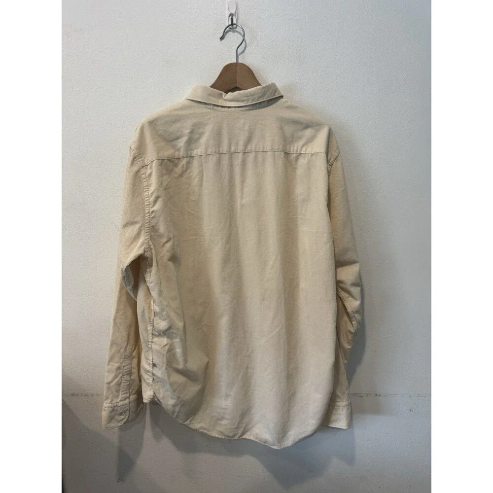 NN07 Errico Pocket 5120 Men’s XXL Cream Corduroy Button Down Shirt Cotton Blend